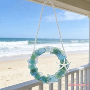 Vòng hoa thủy tinh biển Acrylic treo vòng hoa cửa trước bãi biển ven biển cho trang trại treo tường Trang trí ngoài trời trong nhà