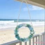 Vòng hoa thủy tinh biển Acrylic treo vòng hoa cửa trước bãi biển ven biển cho trang trại treo tường Trang trí ngoài trời trong nhà