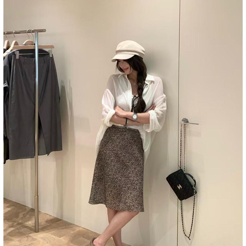 [Hàng mới về] Da Báo In Hình Ôm Hơn Váy Nữ Mùa Hè Phong Cách Mới Thắt Lưng Co Giãn Retro Cao Cấp Tất Cả Trận Đấu Váy Chữ a