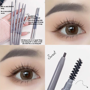 Bút chì kẻ mày hai đầu siêu mịn chống thấm nước chống mồ hôi không nhòe Dễ dàng tô màu Thân thiện với người mới bắt đầu