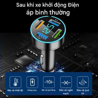 Bộ sạc ô tô USB 4 cổng 66W, sạc nhanh Q3.0, bộ chuyển đổi sạc điện thoại trên ô tô.