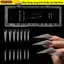 WOODNEST 140 Chiếc Dual Nail Forms, Hawk Shape Acrylic Gel Nail Molds, Thời Trang Full Cover Móng Vuốt Rồng Có Thể Tái Sử Dụng Hình Thức Nối Dài Móng Tay Cho Halloween