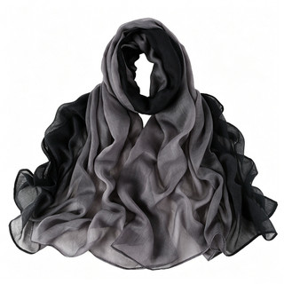 Xuân Hè Mới Màu Gradient Bali Khăn Dài Lụa, Khăn Choàng Mỏng Mềm Mại Và Thoáng Khí, Hijab Nữ, Khăn In Hình