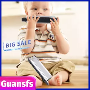 Guansfs Huairdum Harmonica 10 Lỗ Kim Loại Đồ Chơi Trẻ Em Blue Rock Jazz Harmonicas Dân Gian Bạc dành cho Những Người Yêu Âm Nhạc