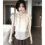 Áo sơ mi voan chấm bi phong cách Hàn Quốc dành cho nữ mùa hè thon gọn hơn trông sang trọng Áo sơ mi nhỏ Sling Top hợp thời trang hai mảnh