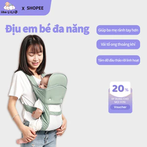 Địu Em Bé Đa Năng IIKO, Phù Hợp Trẻ 0-36 Tháng, Thiết Kế 4 Tư Thế Linh Hoạt, Chất Liệu Cotton An Toàn, Dễ Điều Chỉnh Kíc