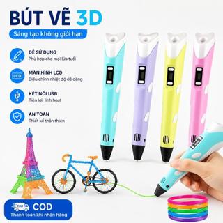 Bút In 3D Cho Bé Sáng Tạo, Bút Vẽ 3D Làm Mô Hình Đồ Chơi, Quà Tặng Giáo Dục An Toàn