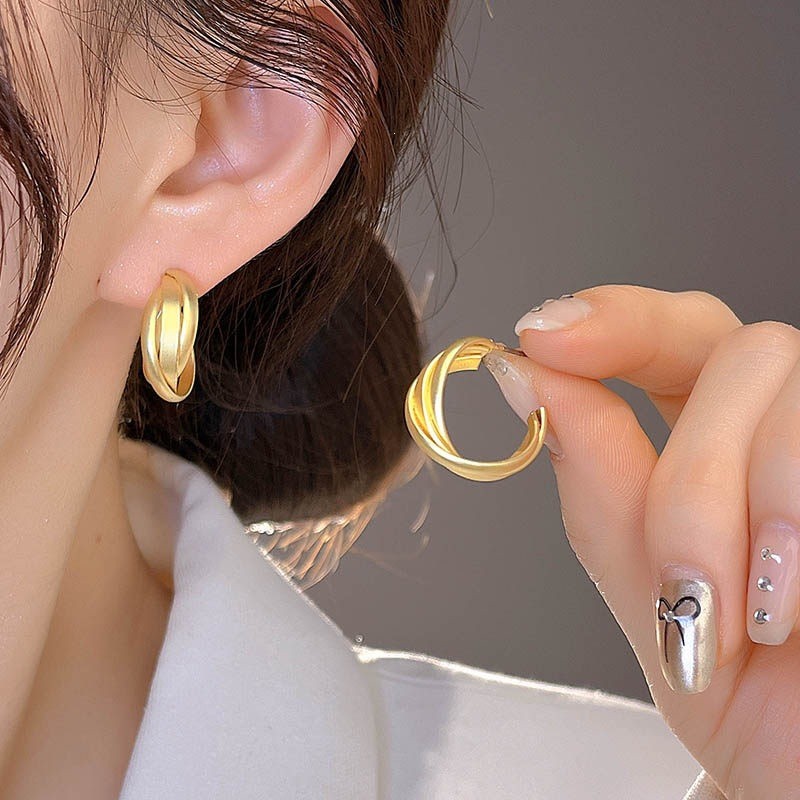 Retro Phù Hợp Với Phong Cách Mới Bông Tai Đơn Giản Thanh Lịch Sang Trọng Nữ Bông Tai