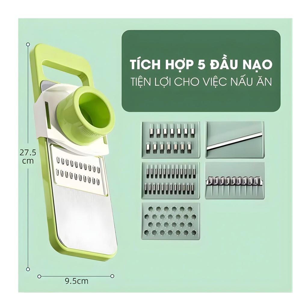 Dụng Cụ Bào Nạo Rau Củ Quả Đa Năng 5 LƯỠI DAO HoangNamliving Đồ Bào Rau Củ Thái Lát Bào Sợi