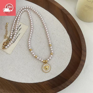Vòng cổ hạt ngọc trai và zircon, thiết kế sang trọng phù hợp cho cả nam và nữ