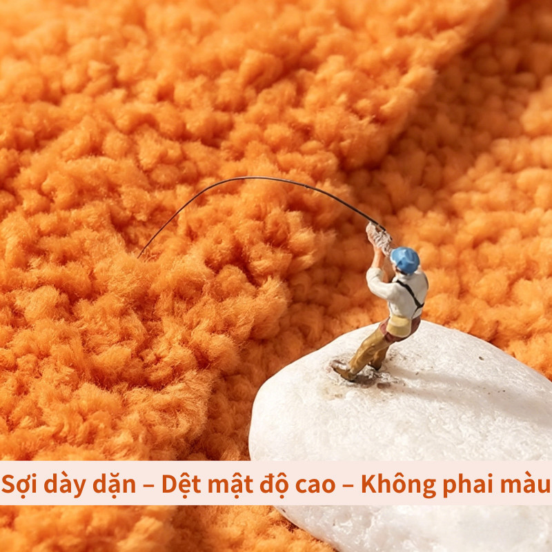 Thảm Lau Chân Thấm Nước Giả Lông Cừu – Họa Tiết Gợn Sóng, Dày Dặn Chống Trượt, Phù Hợp Làm Thảm Nhà Tắm & Thảm Cửa
