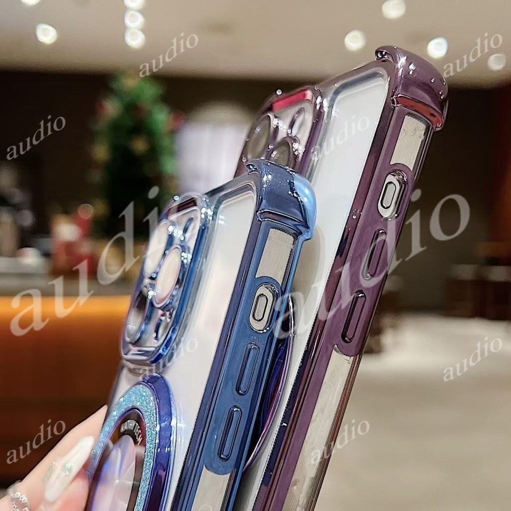 Ốp điện thoại trong suốt mạ bốn góc HONOR 600 Pro 5G có giá đỡ gương cho Honor 600 Pro Smart Honor600 Pro 5G 2026 Ốp lưng silicon mềm chống sốc cho Honor 600Pro 5G