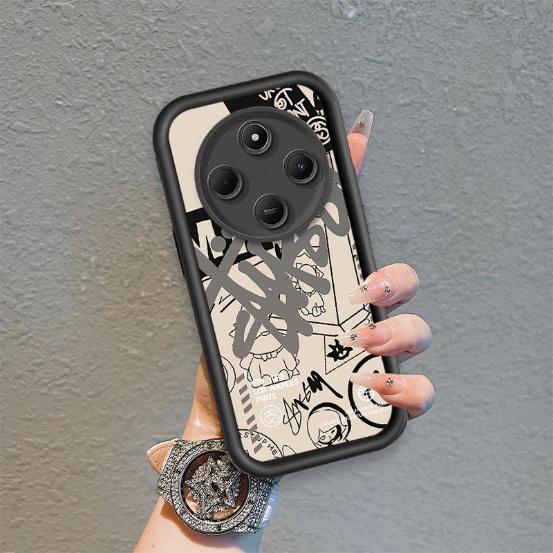 Ốp Lưng Cho Redmi 14C POCO C75 A4 Hoạt Hình Silicon Mềm Ốp lưng TPU Bi-a Xu Hướng Mắt Thiên Thần Chống Sốc Ốp Lưng