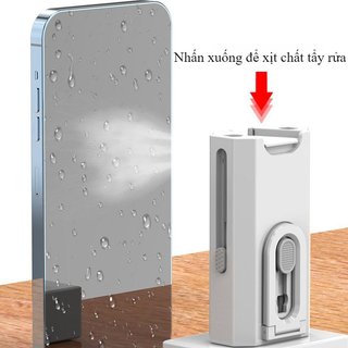 Bộ làm sạch màn hình máy tính xách tay Bàn chải bàn phím 8 trong 1 AirPods Điện thoại Máy tính bảng Công cụ loại bỏ bụi