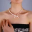 Vòng cổ nữ phong cách Trung Quốc với hoa nơ ngọc trai, thiết kế thời thượng sang trọng