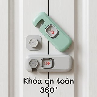 Khóa An Toàn Cho Bé Tủ Lạnh Chốt ABS Bền Xoay 360 Độ Chống Pinch Dính