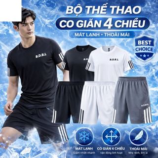 Đồ Bộ Quần Áo Thể Thao Nam Mùa Hè Chất Thun Lạnh Co Giãn 4 Chiều Giá rẻ  001