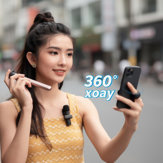 Micro Lavalier không dây Giảm tiếng ồn Kẹp Bluetooth trên Mic Phỏng vấn điện thoại di động K9