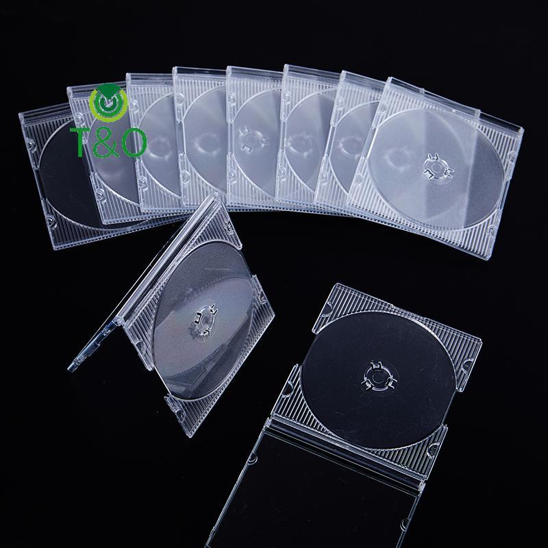 Bộ 5 / 10 hộp lưu trữ đĩa CD/DVD gia đình bằng nhựa rỗng [mới]