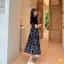 Váy mùa hè nữ boho hoa, dáng trung bình, chất liệu voan thời trang
