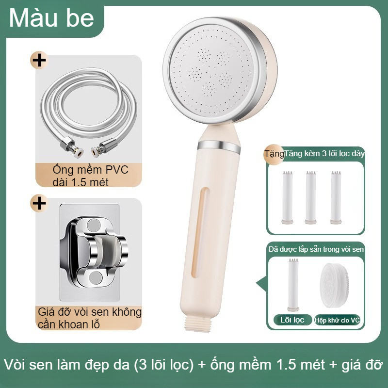 Vòi Sen Tăng áp, Lọc Nước 2 Giai đoạn, Khử Clo, An Toàn Cho Làn Da, Chất Liệu Abs Cầm Tay,đồ Dùng Phòng Tắm