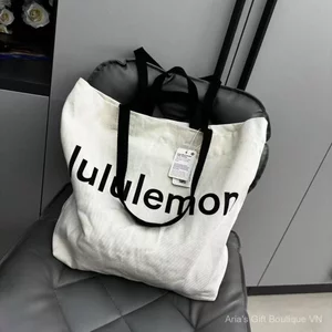 Lujia Dạo Phố Túi Tote Canvas Dung Tích Lớn Nam Nữ Sinh Du Lịch Yoga Thể Dục Thể Thao Di Động