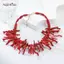 AqToCna 2 Chiếc Vintage Phóng Đại San Hô Đỏ Nelace Dành Cho Nữ Thời Trang Bé Gái Phong Cách Boho Tuyên Bố Retro Nelaces Mỹ Trang Sức Quà Tặng AqToCna