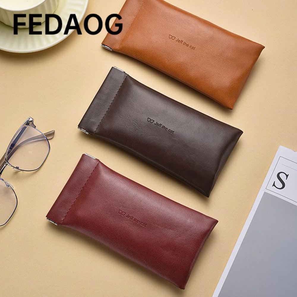 Túi đựng kính râm FEDAOG, Túi đựng kính mắt đơn giản bằng da mềm, Phụ kiện kính mắt PU chắc chắn Túi chống nước