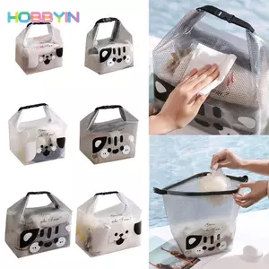 Túi đựng HOBBYIN, Túi xách di động có dây rút tách khô và ướt, Túi đựng mỹ phẩm dung tích lớn không thấm nước