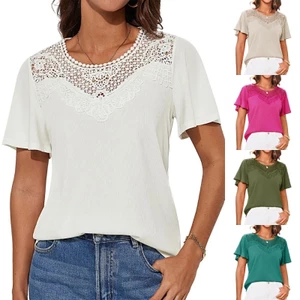 PCF * Áo sơ mi ngắn tay trang trọng giản dị dành cho nữ quần áo thời trang kỳ nghỉ bohemian