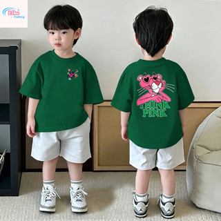 (1-12 tuổi) Áo thun ngắn tay trẻ em, áo thun in hình báo hồng hoạt hình Disney, cổ tròn.