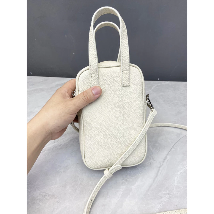 ~ ~ Full Da Bò ~ Túi Điện Thoại Di Động Nữ Mặt Cười Túi Vuông Nhỏ Lớp Đầu Tiên Da Bò Túi Một Vai Phù Hợp Với Túi Nhỏ Đơn Giản Túi Nữ – 4