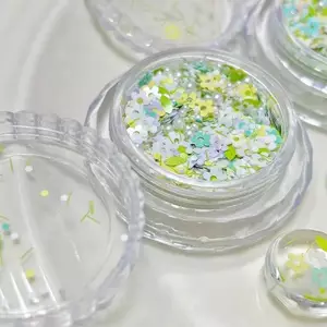 TRTR Hoa Ngọc Trai Hỗn Hợp Lấp Lánh Móng Tay Lấp Lánh Sơn Móng Tay Kim Sa Lấp Lánh Chất Liệu Nhỏ Tươi DIY Mặc Giáp Chất Liệu VN