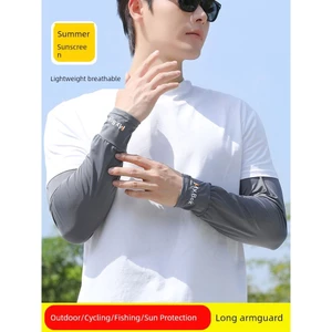 Mùa Hè Nam Phong Cách Mới Ice Silk Kem Chống Nắng Tay Băng Cực Dài Plus Kích Thước Găng Tay Tay Lái Xe Tay Bảo Vệ Tay