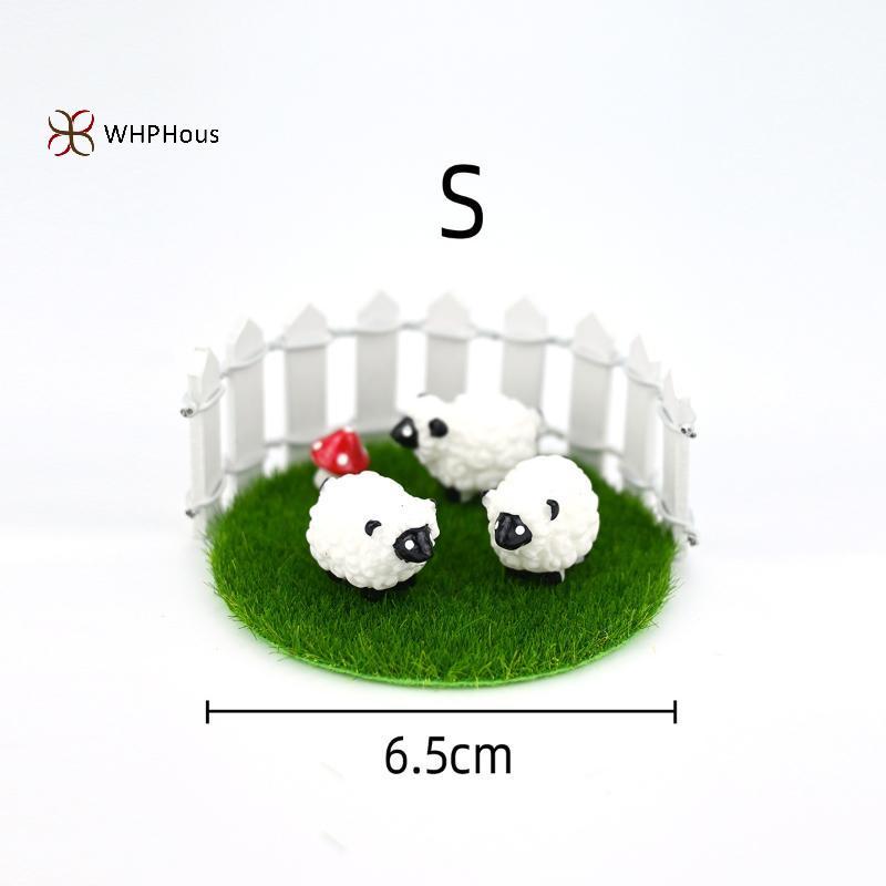 < WHPHous-t > 1 Bộ Tượng Nhỏ Cừu Hàng Rào Thu Nhỏ Cho Nhà Búp Bê Mô Hình Trang Trại Nhỏ Động Vật DIY Cảnh Đẹp