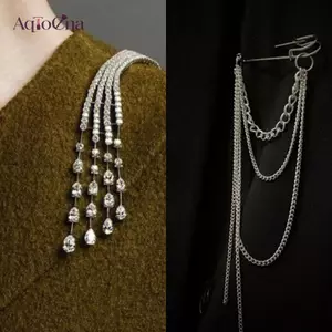 AqToCna Ánh Sáng Mới Sang Trọng Tinh Tế Pha Lê Meteor Dài sel Trâm Cài Cho Nữ Thời Trang Dây Đeo Vai Trang Sức Dự Tiệc Quà Tặng AqToCna