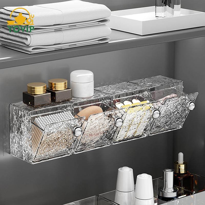 YOVIP Phòng tắm sáng tạo Hộp lưu trữ lật treo tường cho mỹ phẩm Bông quấn tóc Lipsti VN