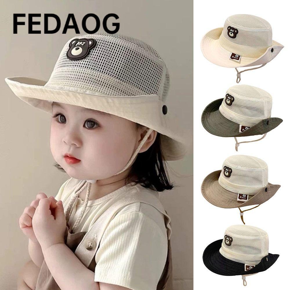 Mũ chống nắng cho bé FEDAOG, Mũ xô lưới có thể gập lại cho trẻ mới biết đi, Mũ ngư dân nhẹ có thể điều chỉnh thời trang mùa hè