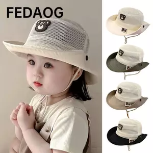 Mũ chống nắng cho bé FEDAOG, Mũ xô lưới có thể gập lại cho trẻ mới biết đi, Mũ ngư dân nhẹ có thể điều chỉnh thời trang mùa hè