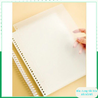 Bộ 4 Bìa nhựa tab phân trang sổ còng A5 / B5 / A4 màu trong suốt, xanh dương Bìa nhựa làm Binder