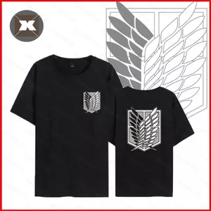 YB1 Tấn Công Titan Áo Thun Cosplay Tay Ngắn Unisex Áo Hướng Đạo Trung Đoàn Eren Mikasa Levi Anime Casual Tee Loose Sh
