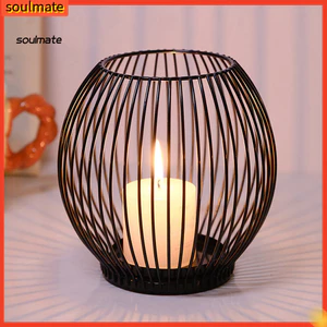 Linh hồn| Giá đỡ nến trang trí Chân nến bằng sắt rỗng Giá đỡ dây kim loại cổ điển Giá đỡ nến rỗng Đèn lồng trà cho lò sưởi Bàn Mantel Trang trí trung tâm