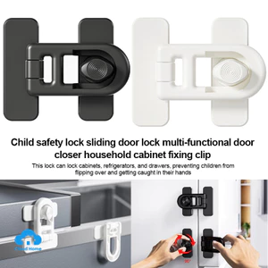 Khóa an toàn cho trẻ em, khóa cửa trượt đa chức năng, bộ đóng cửa cố định cho tủ.