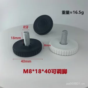 Xinhuiyang 40 Đường Kính Bánh Lớn Có Thể Điều Chỉnh Chân m8 Nội Thất Nhựa Có Thể Điều Chỉnh Chân Vít Tăng Chiều Cao M8 Bu Lông ZUV6