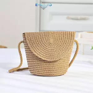 E-WOITD Mới Lật Phong Cách Thay Đổi Túi Mini Thời Trang Ống Hút Dệt Một Vai Đeo Ngang E-WOITD