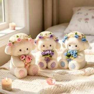Búp bê cừu bông 30cm ôm hoa hồng – Chất liệu cao cấp an toàn, mềm mại, Quà lãng mạn cho người yêu, sinh nhật