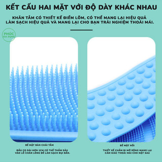 5 Đai Chà Lưng Massage Silicon 2 Mặt Loại Dày - Dây Kỳ Lưng Tẩy Da Chết Chống Trượt Giúp Da Trắng Sáng Mịn Màng