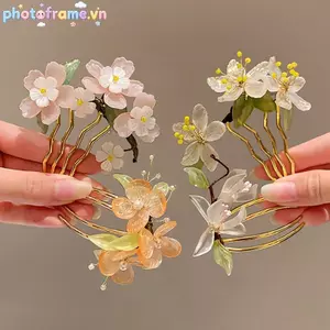 Photoframe Tóc Cổ Điển Phong Cách Trung Hoa Tóc Sti U Hình Hoa Sườn Xám Kẹp Tóc Cho Hanfu Phụ Kiện VN