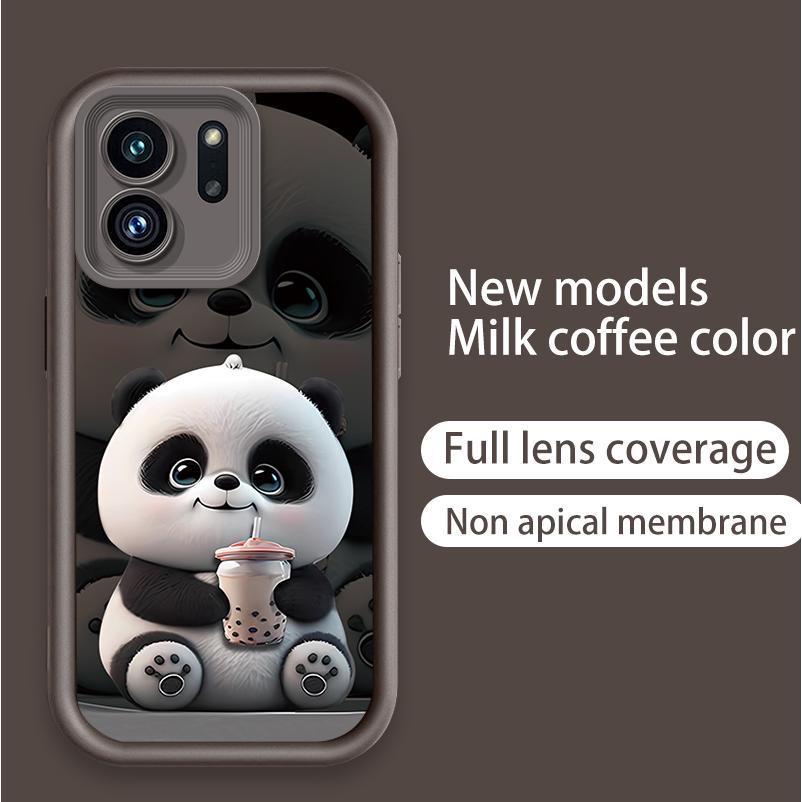 Ốp Lưng Cho OPPO A5X A6 A6X 4G 5G Hoạt Hình Silicon Mềm Đáng Yêu Vỏ Điện Thoại TPU Cặp Đôi Gấu Trúc Mắt Thiên Thần Ốp Lưng Chống Sốc