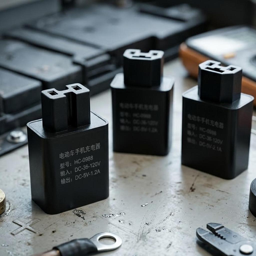 Bộ sạc USB xe đạp điện điều chỉnh điện áp thông minh có khả năng tương thích 36V-120V - Công cụ sạc nhanh bền nhỏ gọn cho du lịch